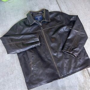 vintage U.S. Polo Assn. Dark Brown Leather Jacket